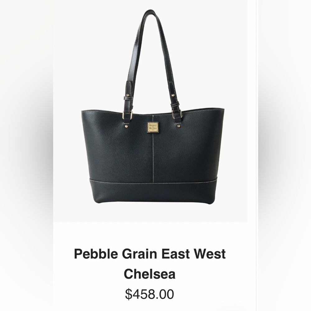 Dooney Bourke 🆕 east/west Chelsea tote 
thick black Italian pebbled leather